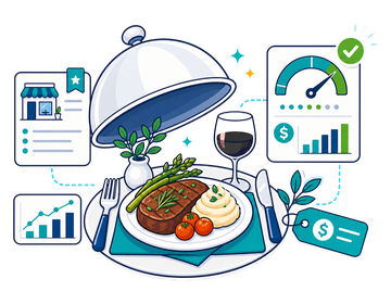 A restaurant plate and cutlery beside a lease document